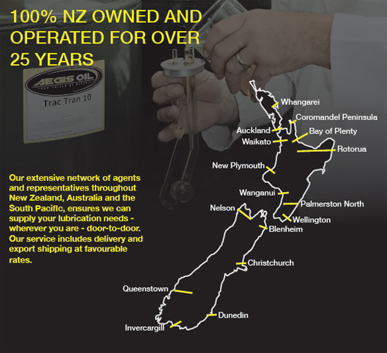 Aegis Oil is Represented Throughout New Zealand